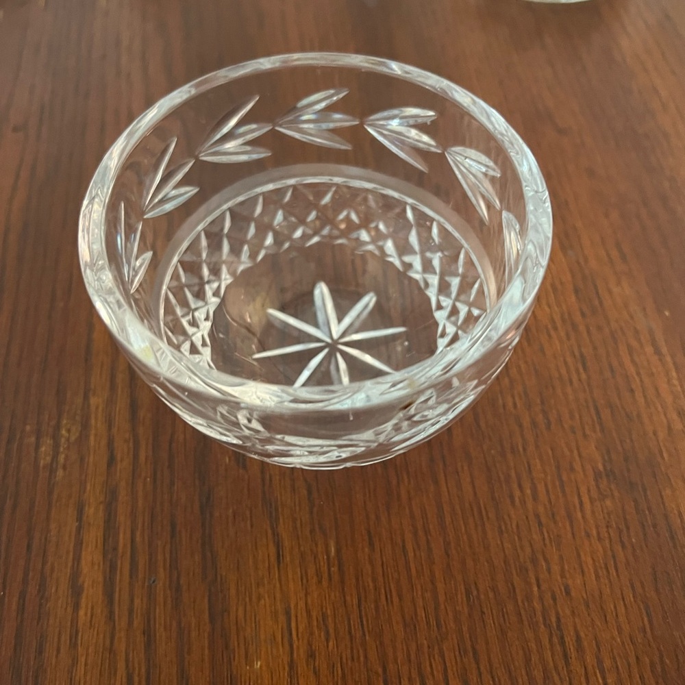 Galway‎ Irish Crystal Small Cut Glass Nut Candy Bowl Laurel Diamond Starburst